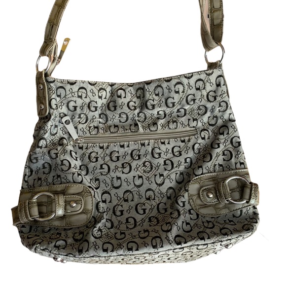 GUESS VINTAGE FAUX CROCODILE PRINT STRAP PURSE HAND BAG CROSSBODY - Picture 2 of 11